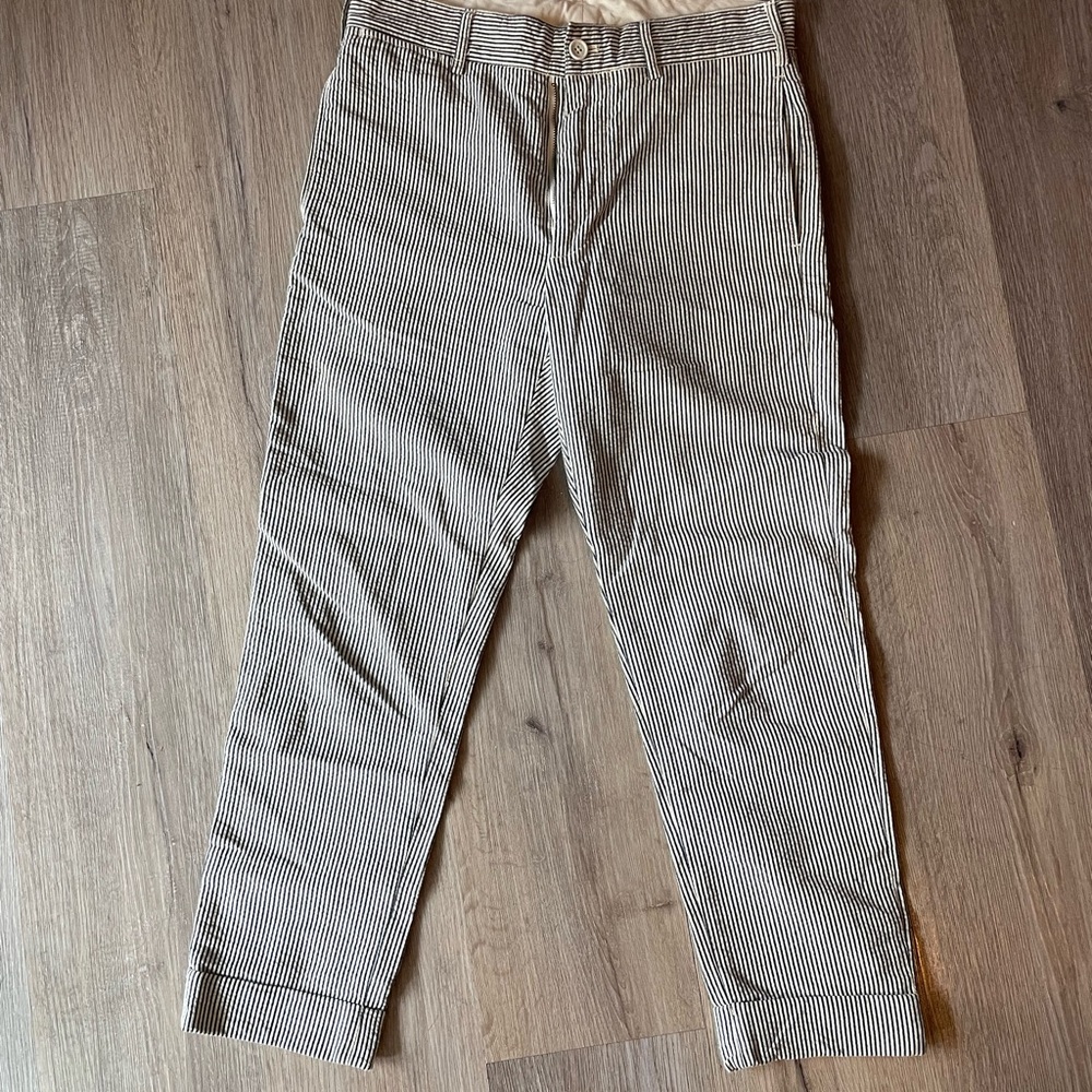 Gray Engineered Garments Seersucker Chinos with Tapered Leg